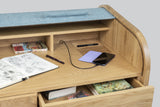 Tuntum, Scriba oak and wool shutter,  multi functional working desk.