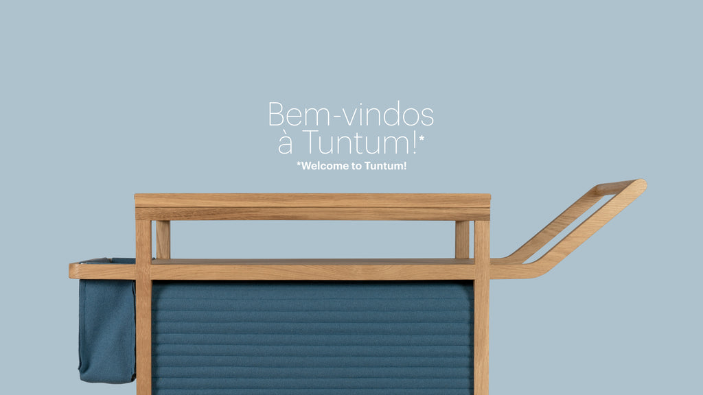 Tuntum, Sofia oak and wool shutters tea cart service trolley