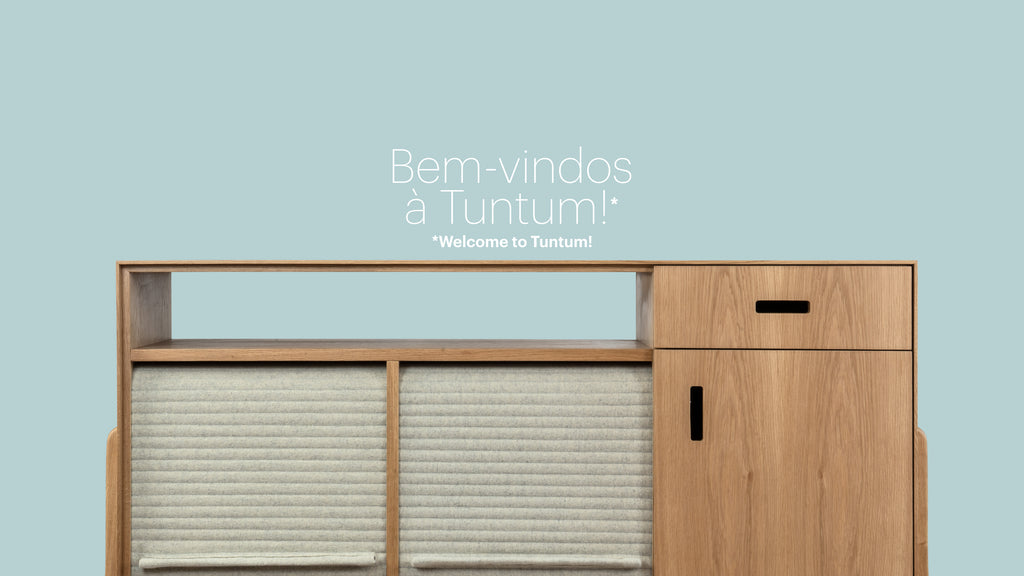 Tuntum, Arruma, oak and wool shutters,  multi functional sideboard.
