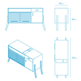 Tuntum, Arruma, oak and wool shutters,  multi functional sideboard dimensions.