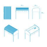 Tuntum, Scriba oak and wool shutter,  multi functional working desk dimensions