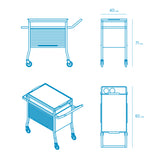 Tuntum, Sofia oak and wool shutters tea cart service trolley dimensions