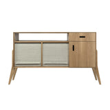Tuntum, Arruma, oak and wool shutters,  multi functional sideboard.