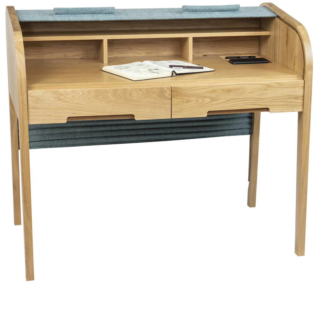 Tuntum, Scriba oak and wool shutter,  multi functional working desk.